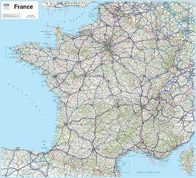 France wall map laminated (70035)