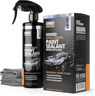 CERAKOTE® Rapid Spray d'étanchéité pour peinture céramique (473,6 g) – Brillance et brillance maximales – Extrêmement hydrophobe – Lisse inégalée – Revêtement en céramique – Résultats professionnels