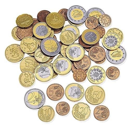 Learning Ressources Kit de pièces en Euros (Jeu de 100), Monnaie factice, Billet factices, Caisse enregistreuse Enfants, Maternelle ressources, marchande Enfants, Montessori Spielzeug AB 3 Jahre