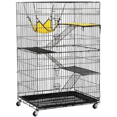 Yaheetech Cage pour Petits Animaux à roulettes Cage pour Chat Cage pour Furets/écureuils/Chinchillas/Rat Domestique avec 2 Portes