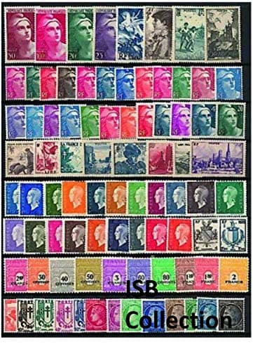 Année 1945 France, Timbres différents de Collection sur l'Année Complète