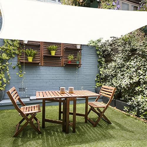 HAIKUS Voile d'ombrage Rectangulaire 3x5 m, Toile Ombrage HDPE Respirant (185g/㎡), Filet dombrage Rectangle 5x3 m avec Protection UV pour Patio Jardin Terrasse Extérieur, Blanc