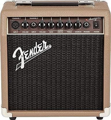 Fender Acoustasonic 15, Amplificateur Combo de 15 W, Ideal pour Guitare Acoustique, Les Artistes Acoustiques et Les Auteurs-Compositeurs-Interprètes, pour Les Utilisateurs Débutants à Intermédiaires