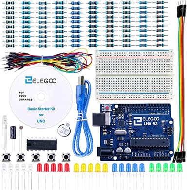 ELEGOO UNO R3 Carte Kit De Démarrage Basique avec Guide d'utilisation Français Kit d'apprentissage de Base Projet Compatible avec Arduino IDE