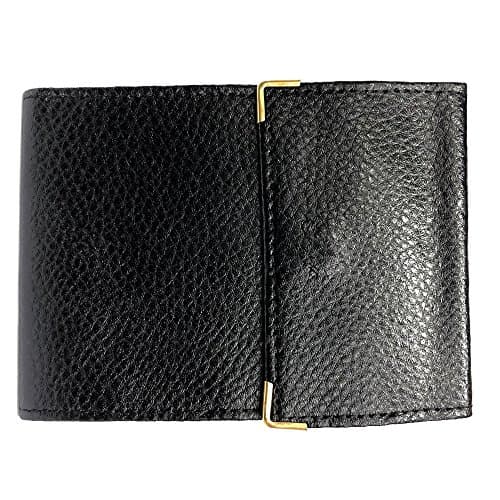 LOLUNA® Porte chéquier Long Pliant Talon Gauche avec Carte bancaire Compact en Cuir Disponible dans Plusieur Couleur Disponible (Noir)