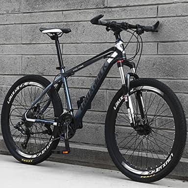 VTT 26" - MJH-02 - 24 vitesses - Suspension complète - VTT en acier à haute teneur en carbone avec double frein à disque - Personnalités et cool