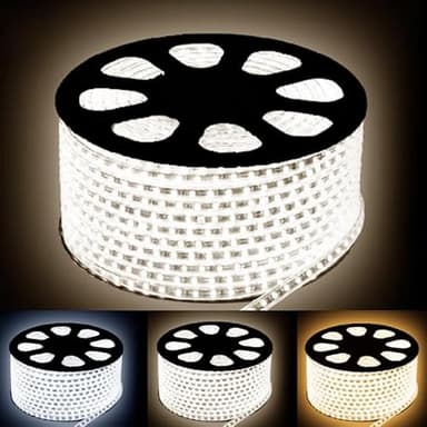 SILAMP Ruban LED 220V Recoupable 5050 50M IP65 60LED/m - Blanc Chaud 2300K - 3500K