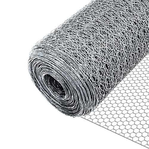 VOUNOT® Grillage a Poule renforcée 1x50m Maille 25mm hexagonal Triple torsion Clôture Résistant Poulailler Jardin Grillage Pour Élevage Volaille