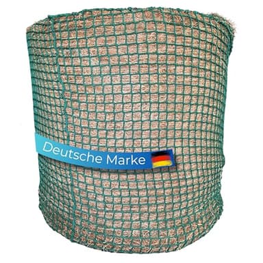 Flori's® Filet à foin pour balles rondes - Diamètre : 150 cm - Hauteur : 150 cm - Largeur des mailles : 4,5 x 4,5 cm - Filet à foin stable pour chevaux pour l'alimentation adaptée à l'espèce - Filet à
