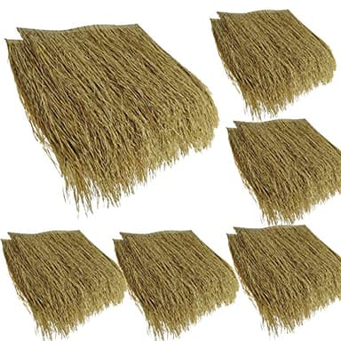 2e Génération Thermofusible Chaume Panneaux Paille,PE Ignifuge Et Plus Sûr,Postuler à Tiki Bar Hawaïen Parasol Abri Jardin Gazebo DéCoration De Toit(Size:30pcs,Color:Jaune Ordinaire)