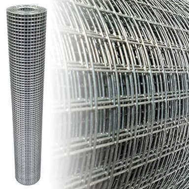 Garmix Grillage à Poule & Lapin | Clôture Poulailler | pour Enclos Parc Jardin | Fils de Fer Galvanisé, Maille Carrée 12mm (50cm x 25m 1.00mm)