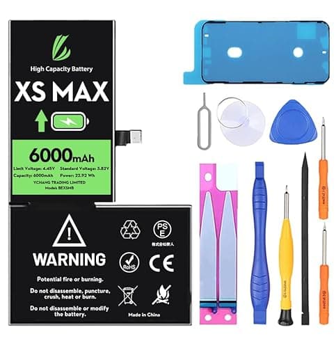 LL TRADER Batterie pour iPhone XS Max, 6000mAh Batterie Lithium ION Haute capacité avec Outils de réparation
