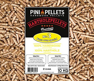 PINI Pellets de Bois Dur №3 Pizza Four spécial 10 Kg pour Four à Pizza à Pellet