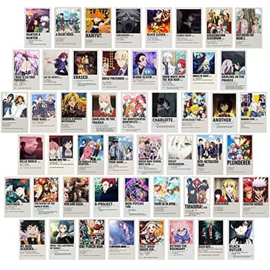 YongHang 50 pièces Set Poster Manga Stickers Anime poster aesthetic papier peint autocollant Deco pour chambre salon dortoir chambre à coucher