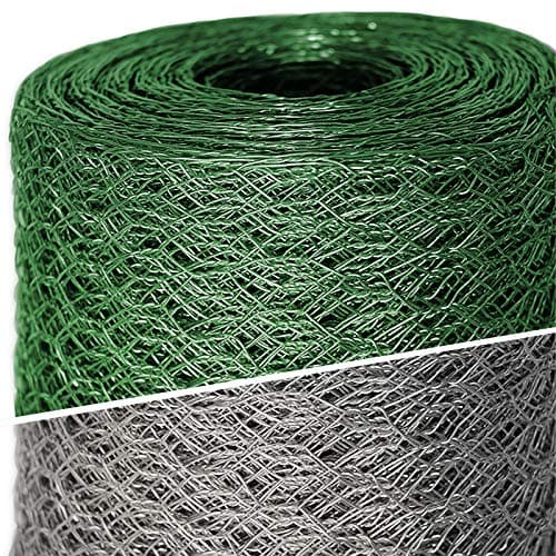 casa pura Clôture pour Poulailler - Grillage du Jardin pour Plantes grimpantes, en Fil de Fer zingué - Résistante aux intempéries, épaisseur du Fil 0.8 mm, Maille 13mm - (H) 50cm x (L) 25m Vert
