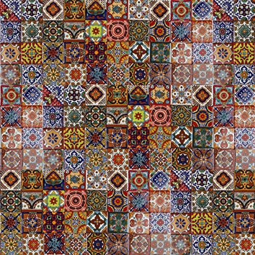 Cerames Carrelage en céramique Mexicaine Caliente - 120 carrelage mural mexicains décoratifs pour la salle de bain, la cuisine, la douche | Carreaux de mosaïque en céramique 5x5 cm