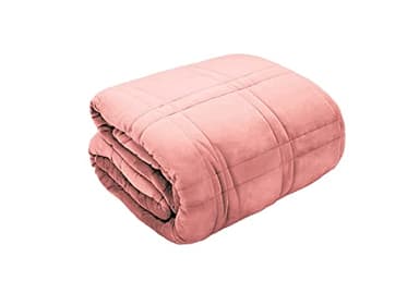 Couverture lestée en velours pour thérapie, anxiété sensorielle, autisme, insomnie, soulagement du stress, couverture lourde pour un excellent sommeil, confortable, douce et relaxante (rose pâle, 125