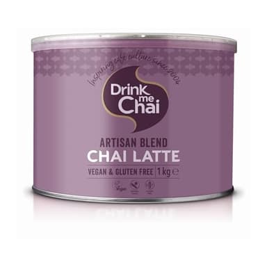 Drink me Chai Mélange Artisan de Thé Chai Latte 1kg (pack de 1), ajout de lait, poudre de Chai Latte végan et sans gluten (50 portions au total)