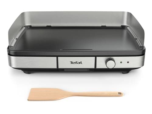 Tefal Plancha Electrique Maxi Plancha XXL 10/12 Personnes Plancha Intérieur Et Extérieur Inox CB690D12