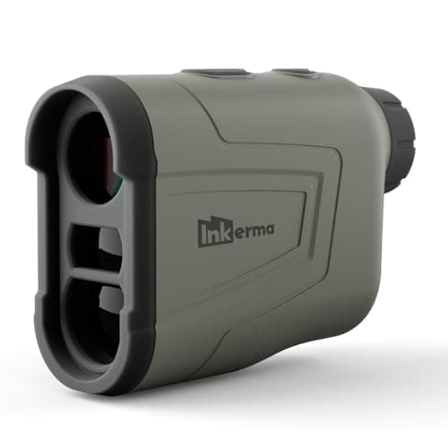 Télémètre Chasse, Inkerma Télémètre de Chasse Rechargeable avec Grossissement 6X, Écran LCD, 1200m Distance/Angle/Compensation de Pente/Vitesse/Scan Fonctionnel (Hunter-E)