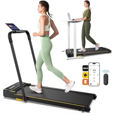 UREVO Tapis de Course Pliable avec APP,3 en 1 Tapis de Marche électrique 1-10 km/h,Double Amortissement,avec Affichage LED Et Télécommande Walking Pad Pliable pour Bureau et Maison