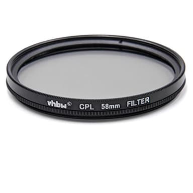 vhbw Filtre de polarisation CPL 58mm pour Appareil Photo Panasonic Lumix G Vario 35-100 mm 2.8 OIS, Lumix G X Vario 12-35 mm 2,8 ASPH. Power OIS.