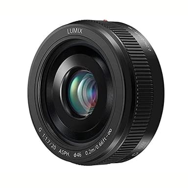 Panasonic Lumix 20mm F1.7 | Objectif à focale fixe H-H020AE-K (Grand angle 20mm, Très Grande ouverture F1.7, Pancake, equiv. 35mm : 40mm) Noir – Compatible monture Micro 4/3 Panasonic & Olympus
