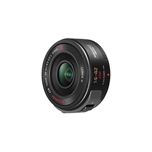 Panasonic Lumix 14-42mm F3.5-5.6 | Objectif Zoom Standard H-PS14042E-K (Grand angle 14mm, Motorisé, Stabilisé, Pancake, equiv. 35mm : 28-84mm) Noir – Compatible monture Micro 4/3 Panasonic & Olympus
